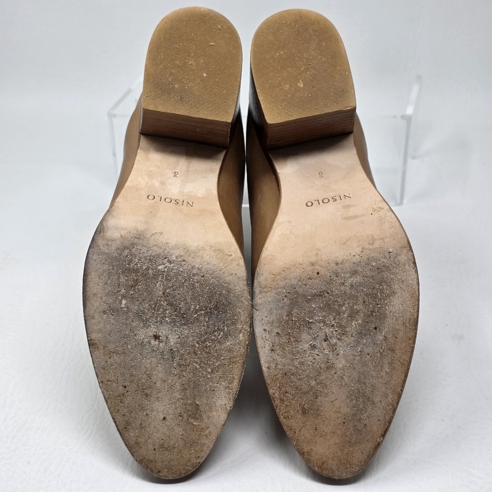 Nisolo Dari Ankle Boots Womens Size 8 Almond Leather Shoe Back Zip Heeled Bootie - Picture 10 of 11